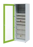 EUROMEDICA S - 66 skříň léková boxová, 1-dveřová/prosklená, levá, 1950x660x535, korpus bílý, dvířka